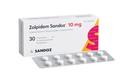 Zolpidem van Sandoz verpakking